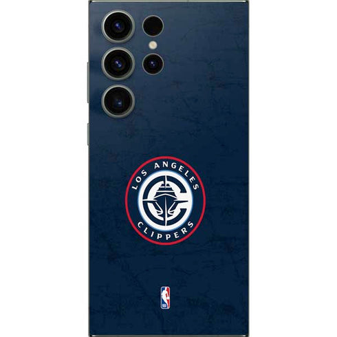 NBA Los Angeles Clippers Distressed Blue Galaxy S25 Ultra Skin